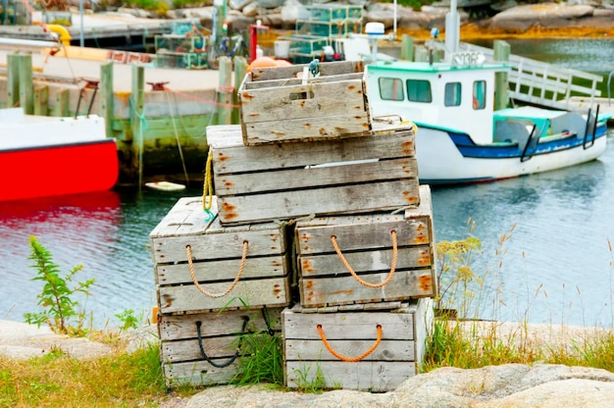 Łodzie rybackie w porcie Mazur zacumowane